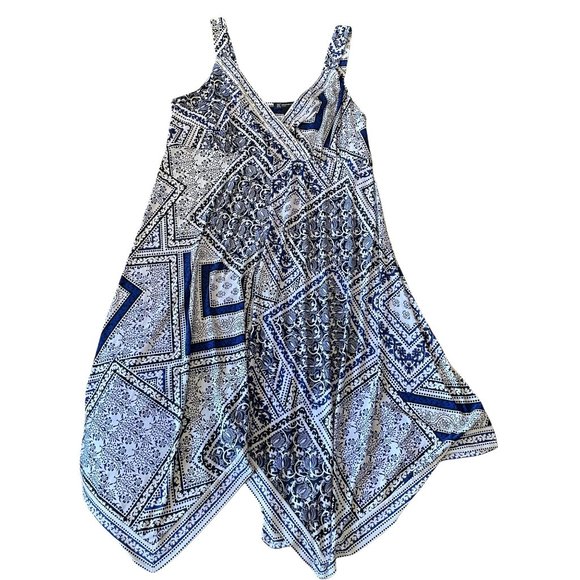 INC International Concepts Dresses & Skirts - INC Blue and White Handkerchief Hem Dress Size 2X